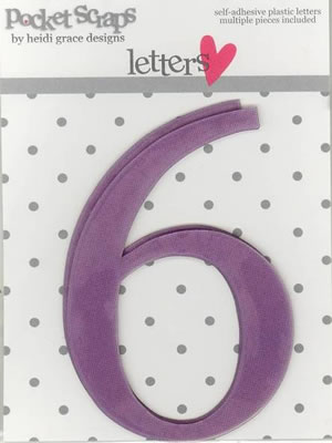 Heidi Grace - Girlfriends - Plastic Number Stickers 6 - 2/pk  (sold in 3's)